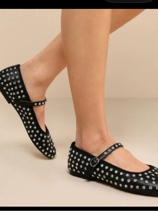 House of Harlow 1960 Shoes - NWT House of Harlow Black Studded rhinestone Mary Jane Flats, Size 7.5